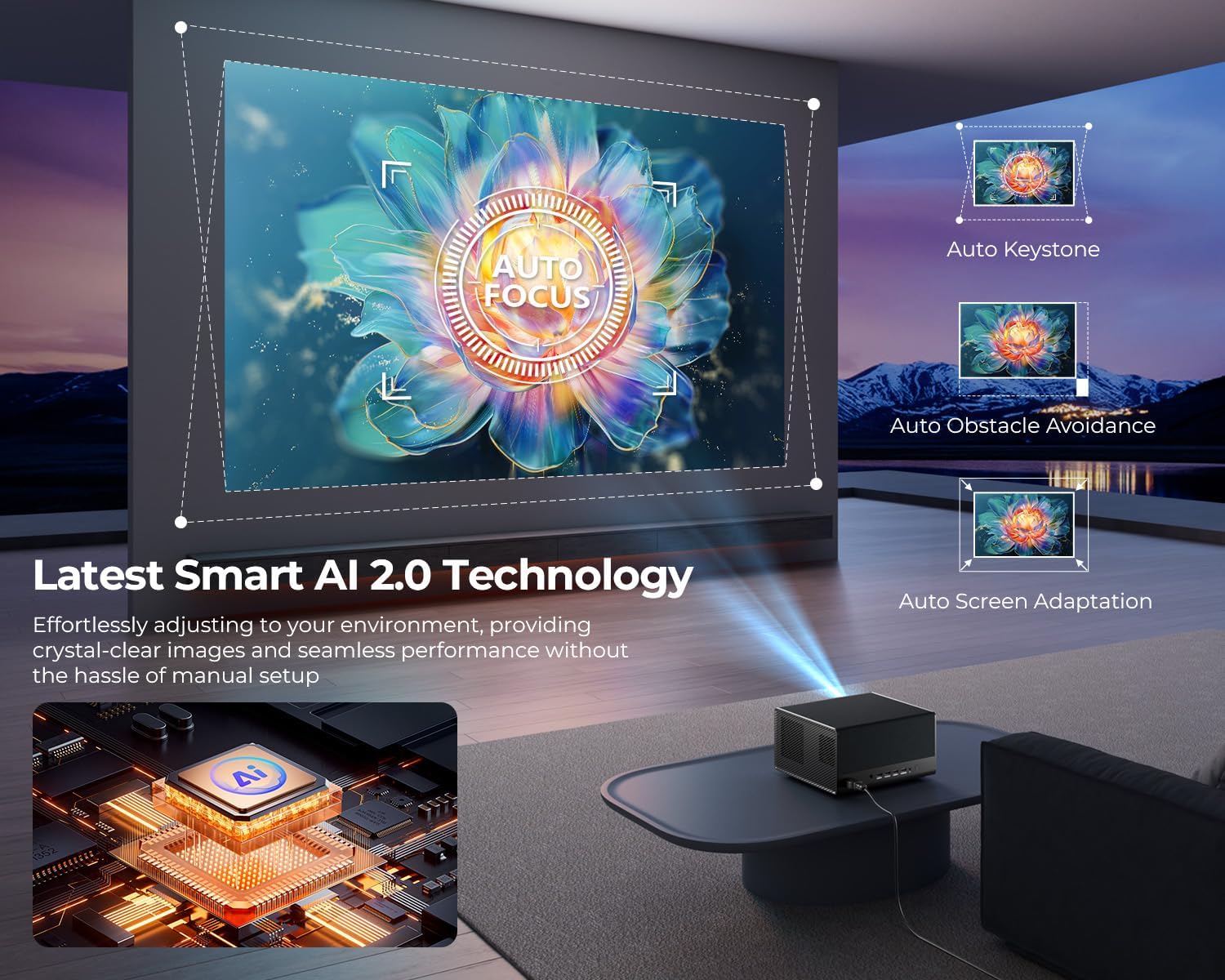 ELEPHAS 4K Smart Projector with WiFi and Bluetooth - Compatible with Google TV, Netflix, Prime Video, YouTube, Dolby Audio, Auto Focus & Keystone, 270° Rotatable, Video Projector for Indoor/Outdoor - Image 18